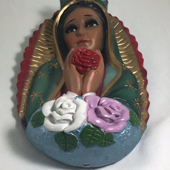 VTG Water Font & Candle Holder WALL MOUNT Mary GUADALUPE Saint ♦︎Hecho e… - Picture 5 of 10